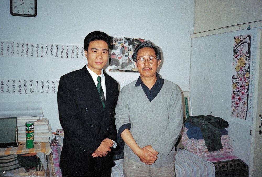 1996年陈博洲与著名画家卢沉（右）在一起